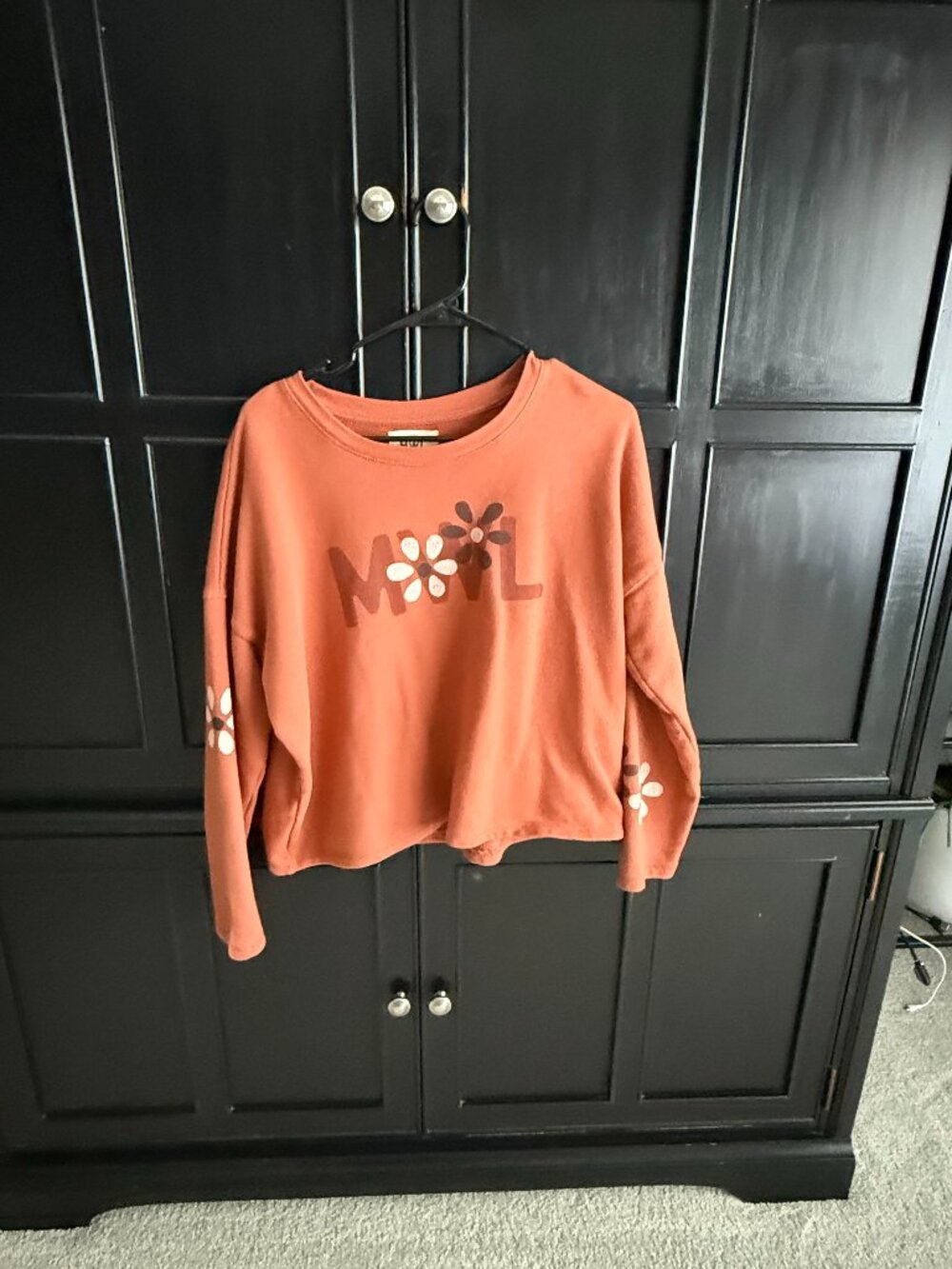 Madewell MWL Floral Easy Going Sweatshirt Orange Size M